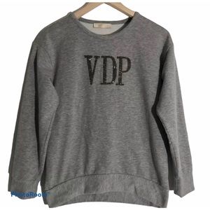 VDP YOOX Rhinestone Gray Sweatshirt Girls XL